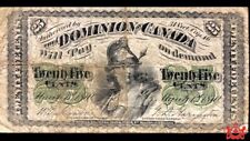 1870 Dominion Of Canada 25 Cents Plain - F/VF -