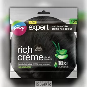 Tinte para el cabello Godrej listo para usar sin olores desagradables/sin amoníaco marrón/negro - Imagen 1 de 2