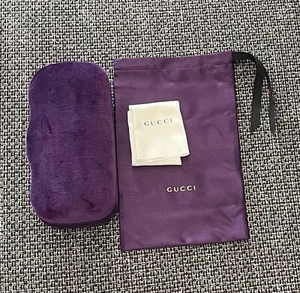Gucci Velvet Medium Eyeglasses Sunglasses Cases Purple w/ Bag
