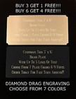 Custom Engraved Plate BRASS 3"x6" Name Plate Plaque Art Label Tag Gift Trophy