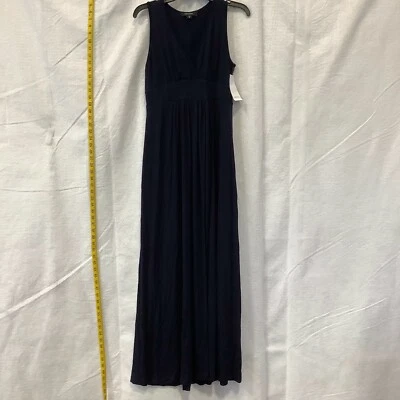 Maxi Vestido Karen Kane Mujer Estilo de Vida Sin Mangas Largo Azul Marino Talla Mediana Foto 1 de 4