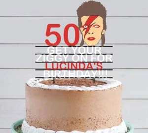 Ziggy Stardust Motto Tortenaufleger JEDE FARBE personalisiert Name - personalisierbar - Bild 1 von 4