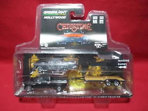 Christine Movie Car 1958 Plymouth Fury+2018 Dodge Ram 2500 Truck+Flatbed Trailer - Picture 1 of 3