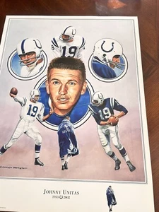 JOHNNY UNITAS NFL BALTIMORE COLTS GEORGE WRIGHT 25X19 PRINT 🔥 - Bild 1 von 4