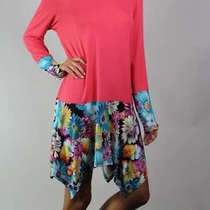 Vestido midi para mujer VOLL coral floral alto-bajo asimétrico con volantes dobladillo mediano - Imagen 1 de 6