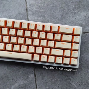 Orange Yellow PBT Double Shot Keycaps Set OEM Profile for Mechanical Keyboards - Picture 1 of 13