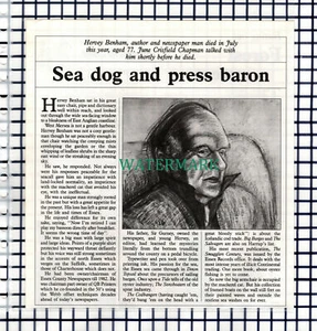 Hervey Benham Author Essex County Newspapers QB Printers - 1987 Cutting - Picture 1 of 1