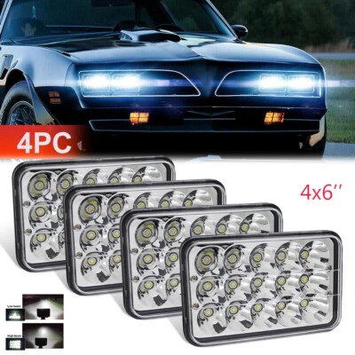 Faros LED Fit Firebird Trans Am 1977-1981 4 piezas 4x6 pulgadas lámpara de haz alto/bajo  Foto 1 de 4
