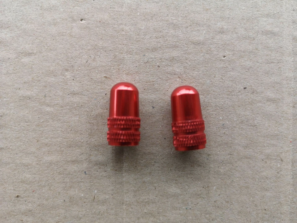 GUB Ventilkappen AV Aluminium hellrot, 2 Stück, NEU