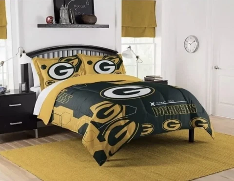 Green Bay Packers NFL 3Pc Full/Queen Bed In A Bag Set Cover