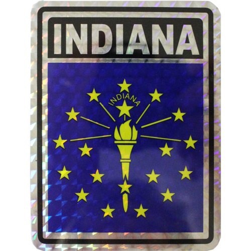 Wholesale Lot 6 State of Indiana Flag Reflective Decal Bumper Sticker ...