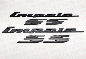 2x Impala SS Chrome Quarter Panel Emblems 3D Badges 94-96 Gloss Black - Picture 1 of 4