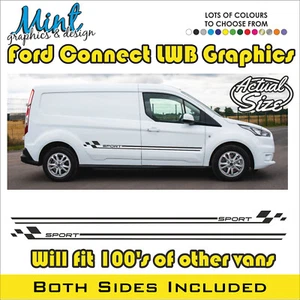 LWB FORD TRANSIT CONNECT COMPATIBLE CAMPER STRIPES GRAPHICS DECALS ST 016 - Picture 1 of 4