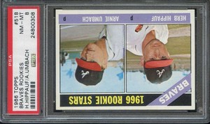 1966 TOPPS #518 HERB HIPPAUF/ARNIE UMBACH PSA 8 (RC) BRAVES BRAVES ROOKI *B66461