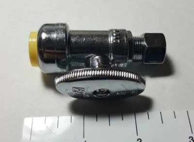 HOMEWORK88 15 PCS. 1/2" PUSH FIT X 3/8" OD COMP STRAIGHT STOP VALVE. 1/4-TURN. METAL HANDLE