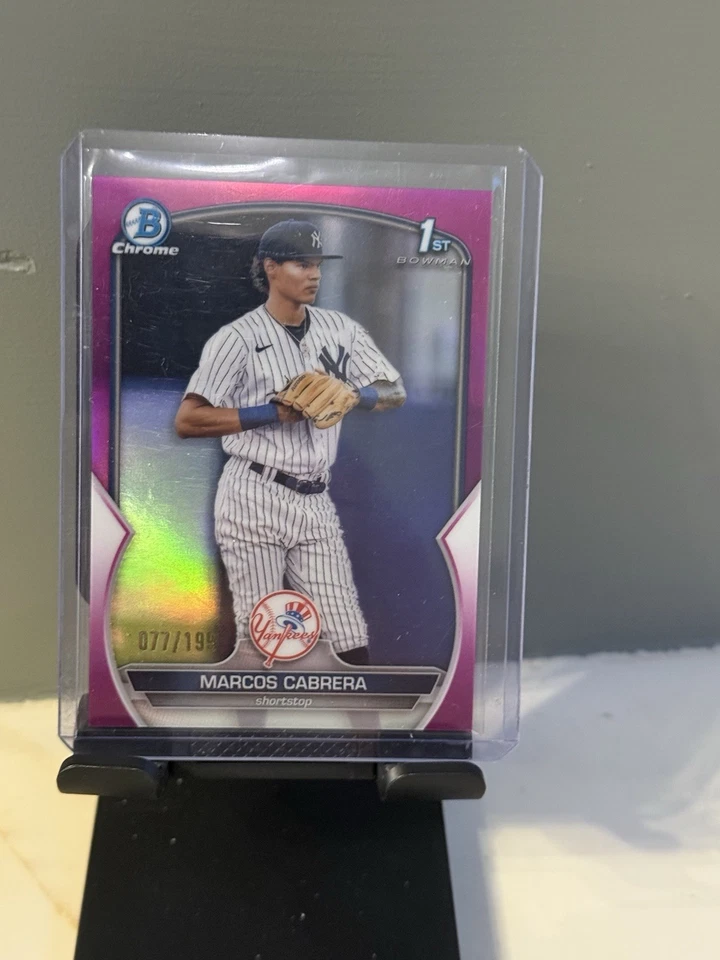 2023 Bowman - Chrome Prospects Marcos Cabrera #BCP-46 Fuchsia Refractor /199 - Image 1 of 1