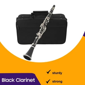 Black Clarinet Bb Key Clarinet 17 Keys Nickel Plated Keys Professional New - Picture 1 of 17
