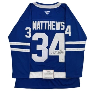 Autographed/Signed Auston Matthews Maple Leafs Blue Hockey Jersey Fanatics COA - Picture 1 of 4