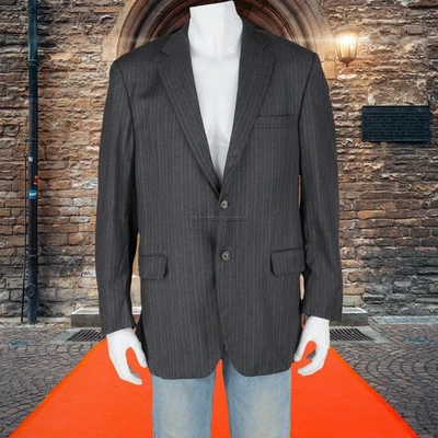 Шерстяное полосатое спортивное пальто блейзер Burberry London 42R - Изображение 1 из 4