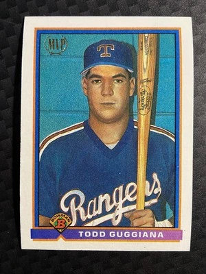 Nm Todd Guggiana #697 1991 Bowman Texas Rangers - Image 1 of 2