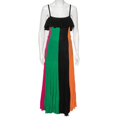 Maxi Vestido Salvatore Ferragamo Multicolor Plisado Tejido S Foto 1 de 4