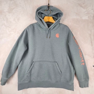 Sudadera con Capucha Carhartt Para Mujer Gris Melocotón XXL Calce Relajado Mezcla de Algodón Foto 1 de 4