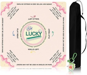 Mahjong Mat for Table with Learning Rules 35x35 Inch Non-Slip Noise Reduction Ma - Picture 1 of 6