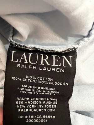 A set of two Standard RALPH LAUREN Cotton Sateen Pillow Cases, Blue - Image 1 of 4