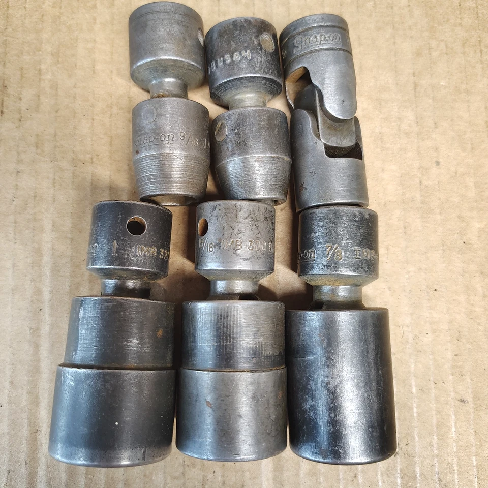 6pc Snap-on 1/2" Drive SAE 6pt Swivel Flex Impact Socket Set 5/8" to 1" USA - Image 1 of 4