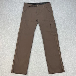 Pantalones enrollables Prana elásticos Zion para hombre 33x34 marrón bolsillo de carga puño enrollable a presión - Imagen 1 de 19