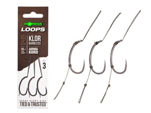 Korda Loop Rigs Klor Barbless 3pc #2B-#8B Hameçons Carpe - Photo 1/7