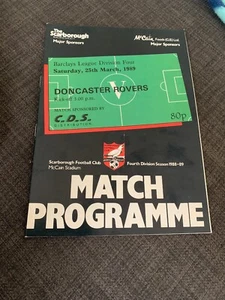 Scarborough V Doncaster Rovers 1989 Match Programme - Picture 1 of 2