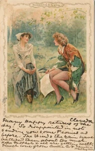 ROSALIND & CELIA, AS YOU LIKE IT, SHAKESPEARE - Early Art Postcard - Picture 1 of 2