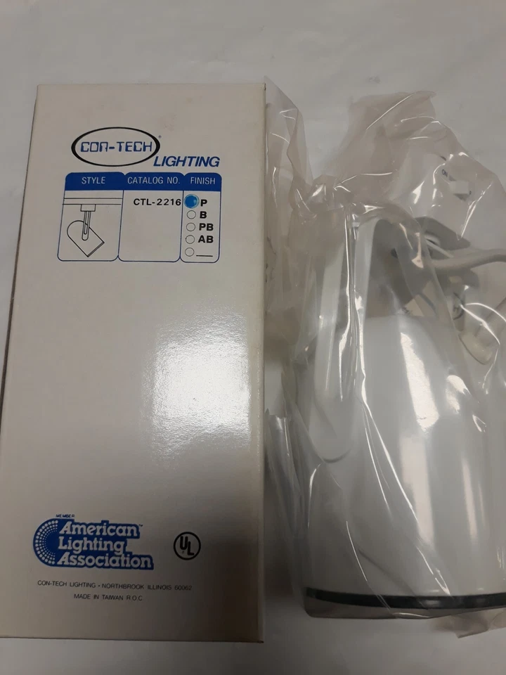 CONT-TECH LIGHTING CTL-2216 DESIGNER SERIES TRACK LIGHTING SPOTLIGHT WHITE NEW - Image 1 of 4