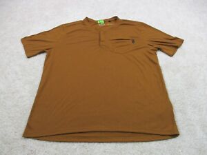 Pearl Izumi Shirt Mens Large Brown Henley Snap Up Lightweight Outdoor Cycling