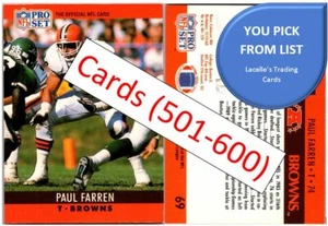 Jeu de cartes football pro 1990 (501-600) - U-Pick from list - Photo 1 sur 129