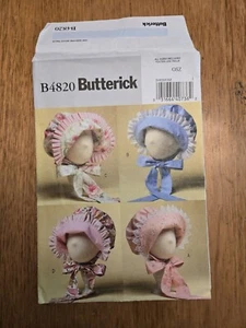 Butterick B4820 Kleinkinder Hauben mit Kontrastkrempe, Rüschen & Krawatten Gr. S-XL UNGESCHNITTEN - Bild 1 von 4