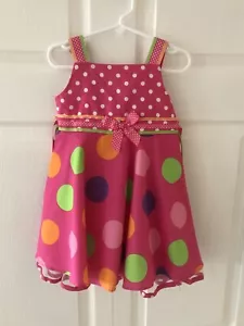 Auch selten! Mädchen rosa Tupfen Kleid Größe 2T - Bild 1 von 10