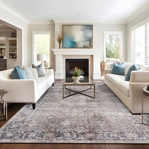 Rugshop Living Room Rugs Vintage Distressed Machine Washable Non Slip Rugs 9x12 - Picture 1 of 10