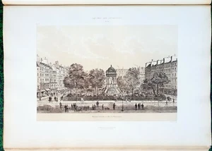 Paris I er - Square des Innocents (1878) - Hoffbauer Superbe Litho 45x30 cm 1885 - Picture 1 of 2
