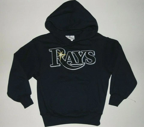 MLB Tampa Bay Rays Long Sleeve Hoodie Hooded Sweatshirt Shirt Kids 5-6 or 7 NWT Cover
