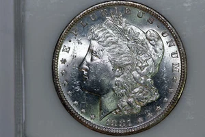 Mostly White 1881-S Morgan Silver Dollar with semi-Proof like Surfaces-115307007 - Picture 1 of 4