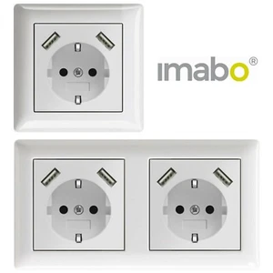 Presa USB 230 V, adatta per Gira System 55, JUNG AS 500, bianco puro lucido - Foto 1 di 6