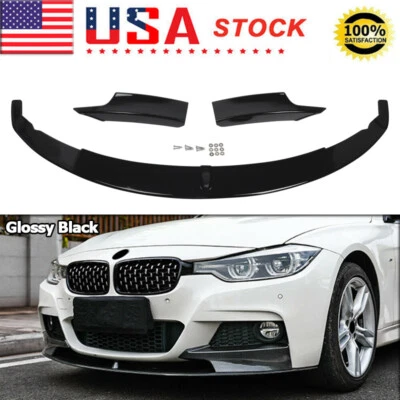 Front Bumper Lip Splitter For 2012-2018 BMW F30 320i 328i 330i M Sport Spoiler — 第 1/4 张图片