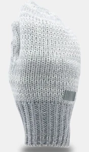 Girls' UA Shimmer Knit Mittens ColorsIvory / Steel / Silver Gloves NWT - Picture 1 of 2
