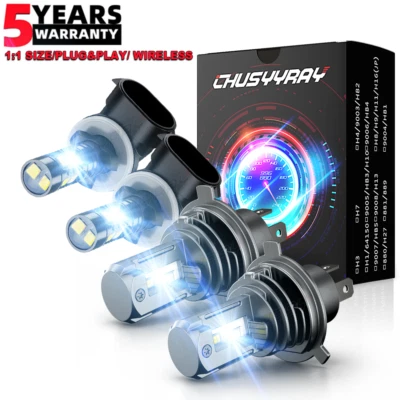 For Chevrolet Aveo 2004 2005 2006 2007 2008 LED Headlight Hi /Lo+Fog Light Bulbs - Image 1 of 4