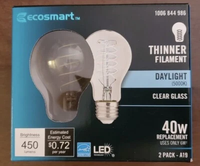 (6) 2pk EcoSmart 40-Watt  Dimmable LED Light Bulbs (5000k) 12 Bulbs - Image 1 of 3