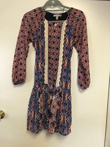 New Speechless Girls Aztec Multi Color Drop Waist Long Sleeve Dress XL (16)- NWT - Picture 1 of 7