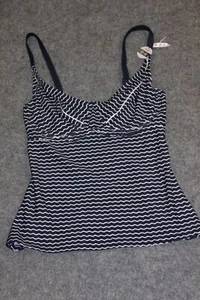 TANKINI OBERTEIL GRÖSSE 36 F (70F) DUNKELBLAU WEISS GESTREIFT MIT BÜGEL ESPRIT - Bild 1 von 2