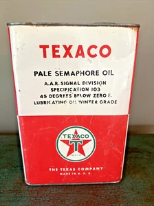 ACEITE DE SEMÁFORO PÁLIDO TEXACO DE COLECCIÓN LATA DE UN GALÓN / ¡GRANDES GRÁFICOS! - Imagen 1 de 16